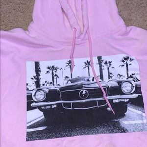 pink cropped hoodie